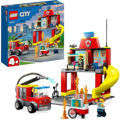 LEGO City 60375 Fire Station and Fire Engine, Fire Brigade, Educational Toy for Children Aged 4 Years and Above, Gift for Boys and Girls