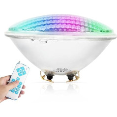 COOLWEST LED Pool Lighting, 72 W RGBW Underwater Light IP68 Waterproof Pond Lighting, AC/DC 12 V Outdoor Pool Headlight Underwater for Aquarium Swimming Pool Garden Light