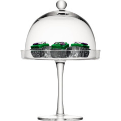 LSA International 23 cm Vienna Cake Stand and Cover, Clear