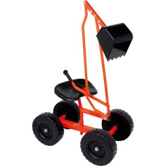 Small Foot 4628 Digger with Shovel and Wheels for Children, Sand Toy, Beach Toy, 360° Rotation, for Children from 3 Years