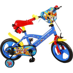 albri Babies (Boys) Bici Bambino Di Pollici Mickey Children's Bicycle 12 Inch with Side Stabilizers and Water Bottle, Red and Blue, Piccola