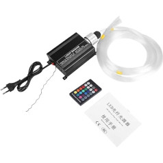 16 W RGBW LED Plastic Fibre Ceiling Decoration Kit Light Engine Remote Control with 150 Piece Fibre Optic Cables for Car Interior Decoration (EU Plug)