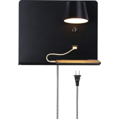 SUNLLOK Modern Reading LED Wall Light with USB Charging Port & Shelves - Adjustable Warm White Flexible Head Wall Lamp - Indoor Wall Lighting Decoration for Bathroom Living Room Children's Room