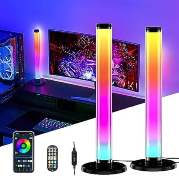 YAMYONE 360° Smart RGB Lightbar, 42 cm LED Gaming Lighting, 16 Million Dimmable Sync with Music App Control Remote Control Room Decoration Ambient Gaming Mood Light (42 cm Rounds)