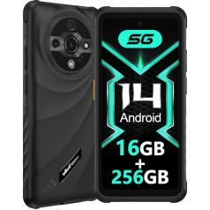 Ulefone Armor X31 Pro 5G Outdoor Smartphone 2025, 16GB + 256GB/SD-2TB Android 14 with Glare Torch 64MP + 25MP Camera 6.56 Inch 120Hz 6050mAh Mobile Phone 3-Slots/GPS/Face ID/Fingerprint/OTG/NFC Black