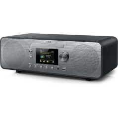 MUSE M-885 DAB Design Bluetooth Stereo System with CD Player and USB (DAB+, FM, NFC, AUX), 80 Watt, Grey/Silver