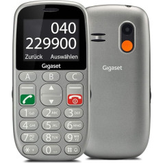 Gigaset GL390 GSM cellphone without contract for seniors (with SOS function, convenient equipment, 2.2 inch color display, cellphone with extra large single keys for easy operation) titanium-silver