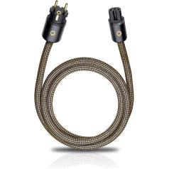 Oehlbach XXL Powercord - High End Power Cable - HPOCC Power Cable with 4 mm² Inner Conductor Cross Section and 2-Way Shielding, VDE Tested - Plug Type C15 (Schuko) to CEE7/7-5 m, Sepia Brown