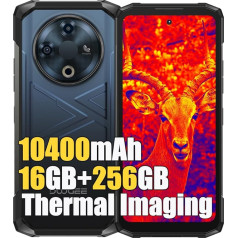 DOOGEE Fire 6 Outdoor Mobile Phone without Contract, 16 GB + 256 GB Android 14, 50 MP + Thermal Imaging Camera, 6.56 Inch HD+, 10400 mAh Battery, Dual SIM 4G Outdoor Smartphone without Contract, IP68