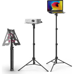 ULANZI Projector Stand, Height Adjustable from 60 to 150 cm, Aluminium Laptop Projector Tripod Stand with Folding Plate, 3 kg Load, 360° & 180° Adjustable Portable Music Stand