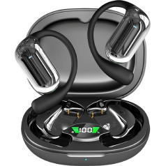 Open Ear Hook Running Cycling Headphones Wireless Bluetooth Sports Earphones Over Ear TWS Wireless Air Conduction Gym Earbuds with Ear Hooks Workout Waterproof Headphones for iPhone Android Runners