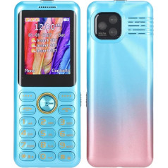 ASHATA W22 Senior Mobile Phone, 2G Phone, GSM Base Phone, Unlocked, Large Button, 3Sim 3 Standby, Clear Sound, Multifunctional Senior Mobile Phone with 2500mAh Battery (Blue)
