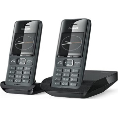 Gigaset Comfort 520 Duo - 2 Cordless Phones - Brilliant Sound Quality Even When Hands-Free Calling - Black List for Unwanted Calls - Phone Book with 200 Contacts, June 2022, Titanium Black