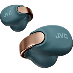 JVC NEARPHONES HA-NP1T-A True Wireless Earphones in Jewellery Design, Comfortable Fit, Quick Charge Function, Multipoint Connection, Bluetooth 5.3, 24 Hours Battery Life, App - (Turquoise Blue)