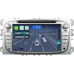 CADLEY Android 14 Autoradio für Ford Mondeo/S-max/C-max/Focus/Galaxy-mit Wireless Apple CarPlay Android Auto DSP,Mirror Link,7-Zoll IPS,GPS Navigation,Bluetooth WiFi USB FM+Rückfahrkamera