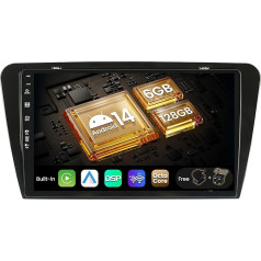 SXAUTO Android 12-6G+128G - IPS Car Radio for Skoda Octavia (2014-2018) - Built-in Carplay/Android Car/DSP - LED Camera + MIC - DAB Steering Wheel Control Fast Boot 360-CAM - 2 DIN 10.1 Inch