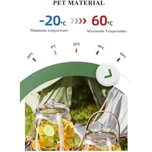 Getränkespender aus Glas für Partys, Getränkespender mit Zapfhahn und Griff, Wasserspender, Saftspender für Zuhause, Küche, Camping, Party (15 l)
