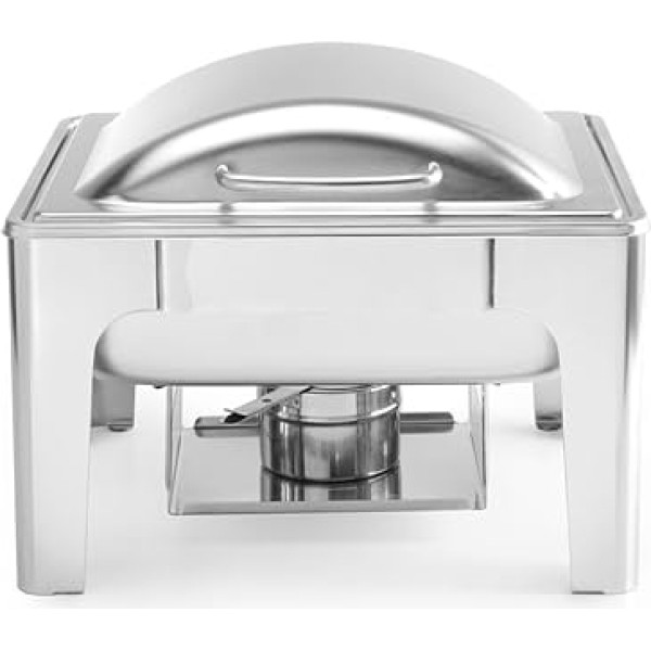 HENDI Chafing Dish, Satin Finish, Includes Two Fuel Paste Containers, Food Pan, Water Container, Warming Container, Food Warmer, GN 1/2, 4L, 365 x 370 x (H) 280 mm, Stainless Steel