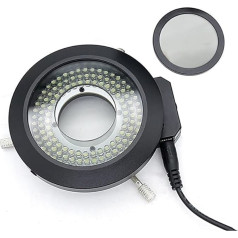 Mikroskop-Zubehör, Mikroskop-Illuminatoren, Durchmesser 62 mm, Mikroskop-LED-Ringlicht mit Polarisator angepasster Sichtbeleuchtung, polarisierte Lichtquelle für Industriekamera-Haltbarkeit und
