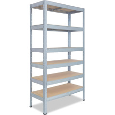 shelfplaza® 200 x 120 x 40 cm Professional Heavy Duty Shelving Galvanised Metal Shelving Unit with 6 Shelves of 166 kg Load Capacity/Basement Shelving Metal Garage Shelving Workshop Shelving or Shelf