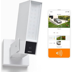 Netatmo NOC-S-W-UK Smart Outdoor Surveillance Camera with 105dB Alarm, WLAN, Built-in Lighting, Motion Detection, Night Vision, No Subscription, White