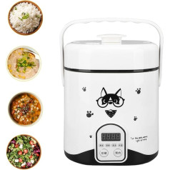 Rice Cooker, 1.2L, Small Rice Cooker with Non-Stick Inner Pot, Steam Plate, Rice Spoon, 24-Hour Reservation and Temperature Control, for Car Camping Travel
