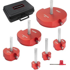 DEEFIINE 6-teiliges PVC-Rohrreibahle-Set,mit 2-quadratischem Hartmetalleinsatz,1,9cm,2,5cm,3,8cm,5,1cm,7,6cm,10,2cm Kopf Aluminium,PVC-Fitting Saver,PVC-Sockel Saver für SCH40 PVC,ABS PVC-Rohr,CPVC