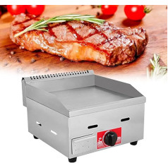 Kommerzielle Gas-Grillplatte, LPG-Edelstahl, strapazierfähig, Outdoor-Grill, antihaftbeschichtet, Burger, flache Kochplatte, große Brenner für hohes Volumen