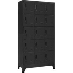 OHOOWOO Locker Cabinet, Anthracite, 90 x 40 x 180 cm, Steel, Functional Steel Locker Cabinet, Ideal for Office, School and Home, Storage Cabinets, Lockers