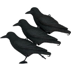 GMM Raven Black Giant Realistic, 43 cm, Pigeon Hunting, Garden Scarecrow, Pigeon Repellent, Pigeon Repellent, Bird Repellent for Outdoor Use (3)
