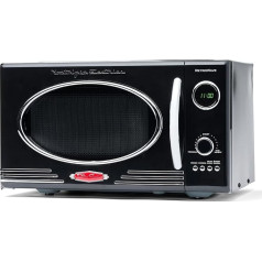 Nostalgia Retro Countertop Microwave Oven 0.9 Cubic Feet 800 Watt Cu.Ft, Black