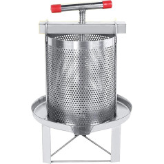 Manual Honey Extractor, Stainless Steel Wine Fruit Press with T-taped Rotating Handle Beeswax Extractor for Large, Small Bee Farms