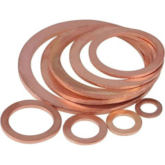 Massive Messing-Kupfer-Unterlegscheiben. Kupfer-Un 50 Stück M5 M6 M8 M10 M12 M14 M16 M18 M20 M22 Unterlegscheiben aus massivem Kupfer, Unterlegscheibe, flacher Ring, Dichtungsringe, Dichtung, einfache