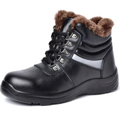 MNSSRN Cold-Resistant Safety Shoes, Men and Women Winter Thickened Thermal Steel Toe Shoes, Impact-Resistant and Puncture-proof Construction Site Shoes
