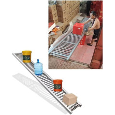 Oracra Conveyor Belt 2 m Long, Powerless Roller Conveyor, Splicable Conveyor Rail Ramp for Bottles/Water Cartons, Rustproof Transport Unloading Roller System (Wide - 60 cm (23 5/8 inches)
