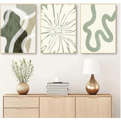 Herfair Premium Abstract Green Geometry Poster Set, Green Wall Pictures, Canvas Pictures, Modern Picture Set, Art Prints, Wall Posters for Living Room, Bedroom, Without Frame (A, 50 x 70 cm)