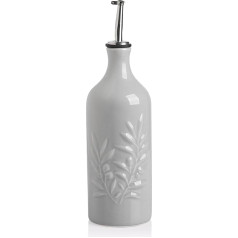 Sweejar Home Ceramic Olive Oil Dispenser Bottle, 570 ml Relief Opaque Oil Cruet Protects Oil to Reduce Oxidation, Suitable for Storing Oil, Vinegar, Soy Sauce, Coffee Syrup, Liquids