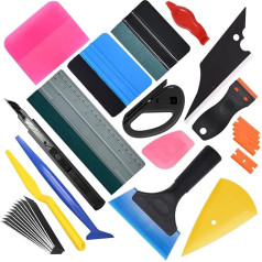 EHDIS Foiling Tool Set, for Car Wrapping, Car Foil, Window Tint, Adhesive Films, with Squeegee Set, Cutter Knife, Scraper, Window Squeegee