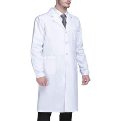 Beautyshow White Laboratory Coat, Doctor's Coat, Women's Men's Laboratory Coat, Cotton, Long Sleeve, White Doctor's Coat, Work Wear, Unisex Coat, Laboratory Coat, Protective Clothing for Laboratory