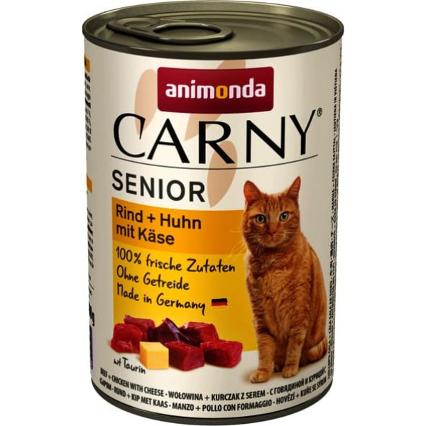 Animonda carny senior liellopu gaļa, vistas gaļa ar sieru - mitrā kaķu barība - 400g