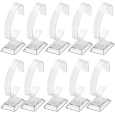 Transparent Watch Display Stand Holder, 10 Pieces Watch Stand, Transparent Watch Stand, Display Case, Watch Holder, Watch Strap, Display Stands for Home or Store Use