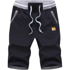 JustSun Men's Chino Shorts, Cotton, Summer, with Drawstring