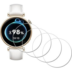 iDaPro Screen Protector for Huawei Watch GT 5 GT5 / GT 4 GT4 41 mm [Pack of 4] Tempered Glass, Scratch-Resistant, Bubble-Free, Easy Installation