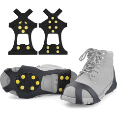 10 Shoe Spikes Non-Slip Shoe Spikes, Shoe Claws Stretch Shoes Spikes for Snow and Ice Hiking, Winter Outdoor Sports Climbing