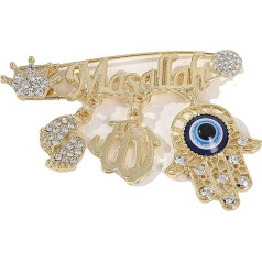 MYSUNBAR Pin for Baby Child Girl Boy Lucky Charm Masallah Allah Ayetel Kürsi Prayer Dua Nazar Boncuk Turkish Eye, Copper
