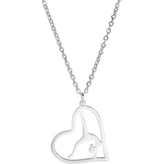 VASSAGO Gymnast Charm Necklace Gymnastics Gifts for Girls Flipping Gymnastics Sports Heart Pendant Necklace Stainless Steel Inspirational Jewellery Gifts for Women Gymnastics Trainer Sports Ballerina