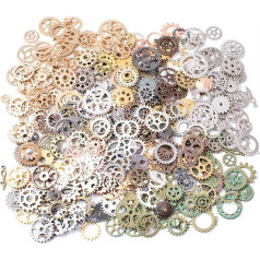 LSYYSL 100g Assorted Craft Gears Pendants Jewelry Accessories Pendant Accessories Retro Steampunk Gear Accessories for Necklace Bracelet Jewelry Alloy, Metal