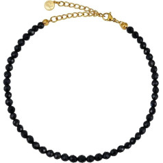 GD GOOD.designs Anklets for Women with Real Pearls 4 mm - Waterproof - Natural Stone Anklet Colourful with Adjustable Clasp in 18 K Gold