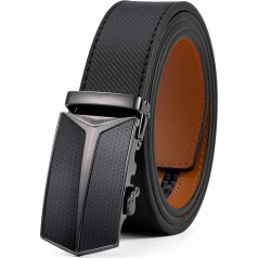 VRLEGEND Men's Automatic Leather Belt, Ratchet Belt without Holes for Business Suit, Size Adjusted, with Gift Box