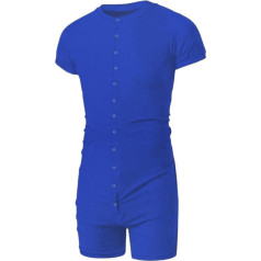 DLSMDOUS Men's One-Piece Pyjamas with Short Sleeves, Sexy Lounge Onesie, Pyjamas, Jumpsuit, Pyjamas, Stretchy Romper Pyjamas for Adults